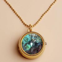 旋转项链手表奥特曼怀表儿童小男女孩子学生卡通动漫超人挂表 新奥特曼1+电池+表盒