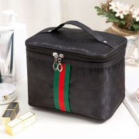 2020新款化妆包大号大容量防水手提洗漱包可爱收纳化妆品旅行包包 双E黑色