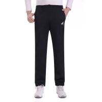 中老年男裤春季男装运动裤男夏款休闲裤直筒宽松爸爸裤子男士卫裤 夏薄款-纯黑色[1条装] 30 [腰围2尺2-2尺3]