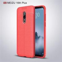 新款魅族16thPlus手机壳16th荔枝皮纹防摔保护套魅族商务全包软壳 红色 魅族16th Plus