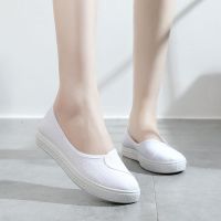 护士鞋女白色松糕底工作鞋老北京布鞋透气护士鞋休闲小白鞋美容鞋 平底护士鞋 偏大半码 35