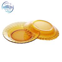 2只装深盘子不易碎可微波花纹菜盘果盘餐具 3024D 琥珀色