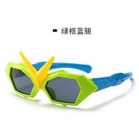 小魔神偏光儿童眼镜墨镜男童防紫外线多边形卡通动漫小男孩太阳镜 绿 色