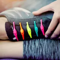 懒人鞋带扣一脚蹬免系鞋带男女硅胶弹力松紧彩色儿童免绑鞋带运动 彩色 14根装