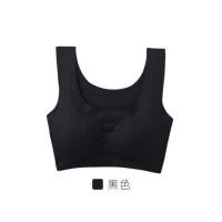 日本无痕内衣女不上滑无钢圈裹胸背心抹胸罩防震聚拢睡眠运动文胸 黑色 S(50公斤以内 70ABC)