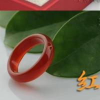 天然A货多色冰种玉髓指环玉石戒指男女款 周润发同款玉石戒指 红色内径17-18