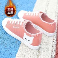 春季比心新款鞋子女学生韩版ins小白帆布鞋女原宿风女鞋Chic板鞋 F6粉色加绒 标准鞋码