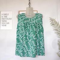 夏季新款中老年女装无袖吊带背心短款t恤妈妈装外穿上衣大码坎肩 绿樱桃 4XL [适合体重90斤-120斤]