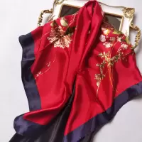 春秋季丝巾女韩版90CM大方巾披肩绸缎仿真丝围巾防晒纱巾百搭头巾 1号色
