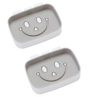 [掉落包赔]肥皂盒浴室壁挂式沥水强力无痕贴吸壁无需打孔粘的牢 灰色 2个装