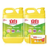 洗洁精家庭装厨房柠檬洗洁精大桶批发洗涤灵洗碗送椰油皂 [4斤]柠檬精2瓶+椰油皂1块