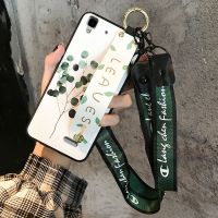 oppor7s手机壳女款r7splus保护套r7t硅胶r7sm挂绳腕带r7c小清新潮 叶子腕带[单壳] oppor7/r