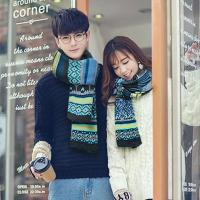 情侣款毛线围巾女男皆可保暖围巾