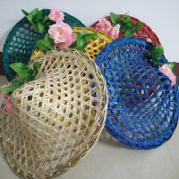 促销舞蹈斗笠道具帽子黎乡笠影舞台表演斗笠农家乐装饰镂空舞蹈帽 竹本色35厘米