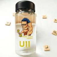 手机支架玻璃杯韩版便携男女学生水杯创意小清新简约个性耐热茶杯 300ML[透明U11男] 单杯