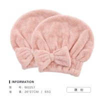 2条干发帽女擦头发速干吸水毛巾包头巾浴帽可爱长发干发巾 藕粉2条