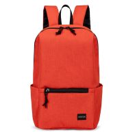 户外双肩包女轻便韩版潮休闲小容量学生书包运动背包男迷你旅行包 橙色[135]