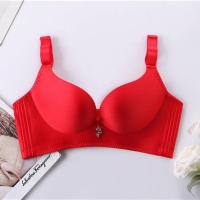 香港幸福狐狸内衣女聚拢无钢圈性感无痕调整型舒适文胸大码罩 07经典款大红单 70/32A