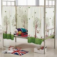 (两片送学习灯)遮光布单人床围帘子上铺下铺床帘大学生窗帘寝室 青春树 1.2米高[一片围一面]