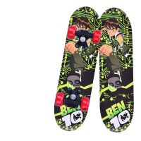 60/80cm儿童四轮滑板双翘板4轮闪光小学生初学者滑板车男女 奔腾小子 双面贴纸(43*13)塑料轮