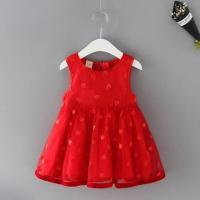 女宝宝连衣裙2020夏季新款洋气女童公主纱裙周岁礼服生日网红童装 红色 73