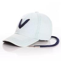 儿童帽子男女婴儿帽子春秋夏薄款宝宝鸭舌帽棒球帽网眼帽亲子洋气 系带牛仔 藏青 52号2-5岁头围49-52cm