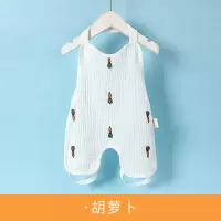 夏季薄款婴儿纯棉双层纱布肚兜男女新生儿童宝宝带腿连脚护肚兜兜 胡萝卜 59(建议0-3月)