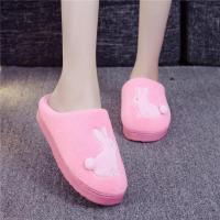 幼儿童棉拖鞋男童女童中童可爱卡通防滑保暖室内小孩宝宝拖鞋冬季 ZLM情侣兔粉色 38/39适合37-38穿