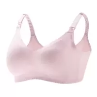 哺乳内衣女孕妇文胸产后喂奶舒适怀孕期胸罩薄款聚拢防下垂内衣 冰丝款粉色 S(32~34码)