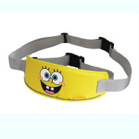 电动车儿童安全带电瓶车宝宝安全背带摩托车小孩防摔绑带保护带 黄色笑脸腰带口袋包