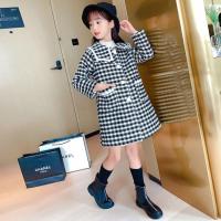 2020新款儿童童装秋冬季中大女童毛呢韩版大衣女孩冬装呢子厚外套 米白色 120