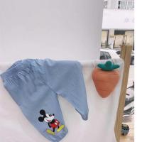 儿童夏装6牛仔防蚊裤7男宝宝1-3岁洋气8男童夏季女童2薄款4小童5 牛仔大米奇 90