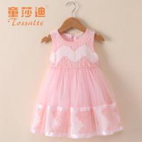 5女童纱裙1儿童夏装2女孩公主裙子3宝宝4背心连衣裙6岁纯棉无袖潮 001粉色 100码适合身高88左右