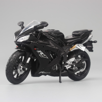 雅马哈R1宝马川崎仿真摩托1:12拼装合金摩托赛车机车模型男孩玩具 雅马哈R1(黑色)含底架