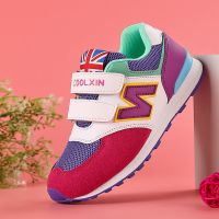 女童鞋春季休闲鞋女孩透气儿童运动鞋中大童软底小学生粉色公主鞋 玫红 999网面 28