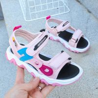 儿童凉鞋夏季新款百搭男童鞋时尚女童鞋实心软底中大童鞋子宝宝鞋 700粉红色凉鞋 26 码内长16.3厘米