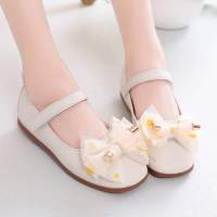 女童单鞋2020春秋季新款儿童皮鞋中大童小女孩公主洋气软底豆豆鞋 当当兔806白色 发图片款式 26 码内长16cm