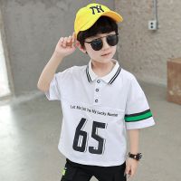 男童休闲套装夏季2020新款儿童短袖POLO衫韩版潮衣宝宝帅气工装裤 白色POLO衫上衣 90