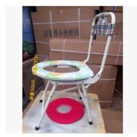老人坐便椅残疾人孕妇坐便器成人大便椅移动马桶蹲便凳子可折叠 有靠背没便盆 花色随机
