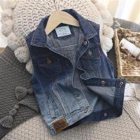 男宝宝颜值款马甲~男童春装2020新款洋气儿童牛仔马甲男宝宝坎肩 蓝色 (吊牌110码)