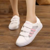 女童小白鞋夏季网鞋学生运动鞋中小学生透气板鞋镂空跑步鞋7-15岁 白粉 588-66[网鞋] 36