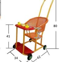仿藤婴儿手推车夏季编藤儿童车 藤椅轻便bb车 宝宝夏季遛娃推车 小号四轮推车送篮子(塑料版)