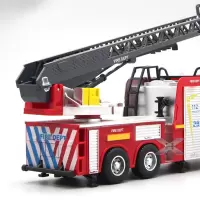 大号合金消防车云梯车模型 可开门云梯升降车 声光惯性儿童玩具车