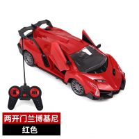 儿童遥控汽车男孩玩具车可充电漂移赛车跑车小汽车六一儿童节礼物 二开门/兰博/红色 普通版[无电池]