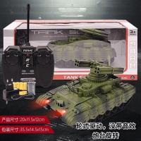 遥控轮式坦克车男孩充电动玩具攀爬越野汽车儿童军事模型对战车 XJ22A军绿色+充电电池+遥控电池 官方标配