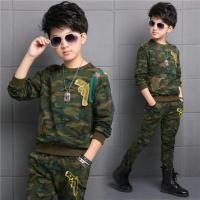 男童春秋装儿童迷彩服套装2021新款童装小男孩军训服中大童运动装 墨绿迷彩两件套[无赠品] 100 参考身高90厘米2岁