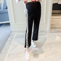 孕妇装秋装套装外出秋季两件套运动装休闲卫衣时尚款网红潮妈秋装 孕妇阔腿裤 M