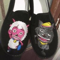 儿童老北京布鞋网鞋民族风男童鞋帆布鞋一脚蹬布鞋汉服童鞋演出鞋 喜羊羊灰太狼AB版 14码/内长13cm【1岁】