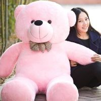 毛绒玩具熊公仔熊猫抱抱熊抱枕女生日礼物布娃娃特大号泰迪熊超大 粉红色泰迪熊 直角量80厘米拉直量60厘米