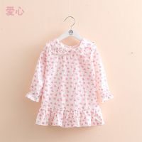 宝宝长袖连衣裙秋装新款女童童装儿童休闲裙子qz5528 爱心 90